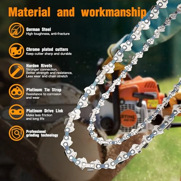 M.A.K 10 inch Chainsaw Chain 56DL Drive Link, 1/4 LP Pitch, 0.043” Gauge, Fit for Craftsman, Echo, Poulan, Ryobi, Worx 10 inch Chainsaw Chains, 3pcs by M.A.K - Image 6