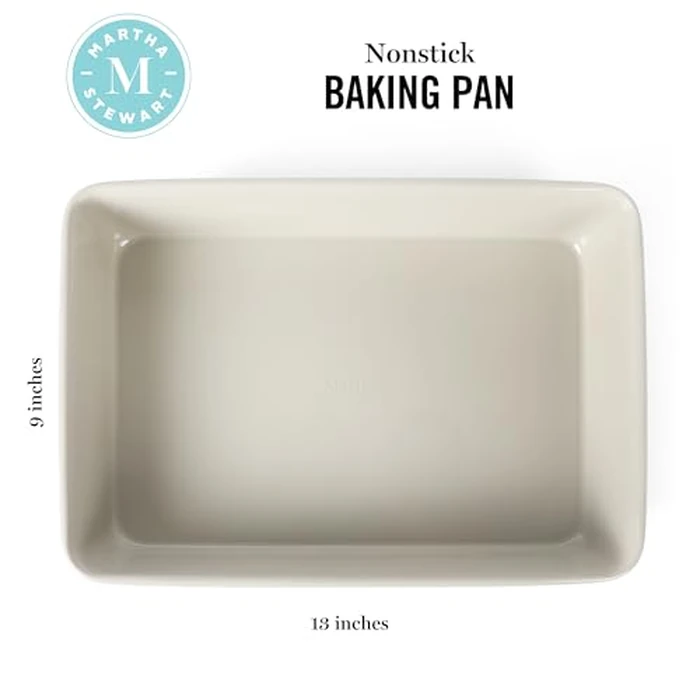 Martha Stewart Gallen 13 x 9 Inch Rectangular Nonstick Carbon Steel Cake/Baking Pan- Cool Grey by Martha Stewart - Image 2