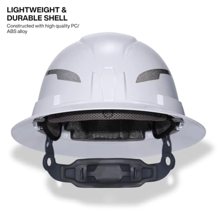 Klein Tools 60407T2RL Type 2 Hard Hat, Vented Full Brim, Class C Hard Hat with Chin Strap, 6-Point Suspension with Accessory Mounts, Washable Padding, and Rechargeable Headlamp by KLEIN TOOLS - Image 7