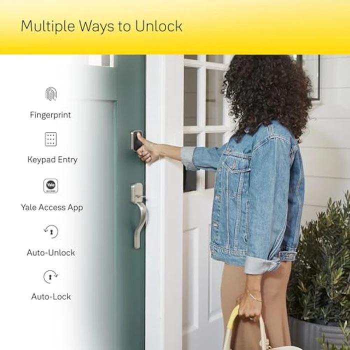Yale Assure Lock 2 Touch Deadbolt, Black Suede Keyed Smart Entry Door Lock with Wi-Fi Connected Keypad and Fingerprint Scanner for Code Entry and Remote Access, YRD410-F-WF1-BSP by Yale - Image 5