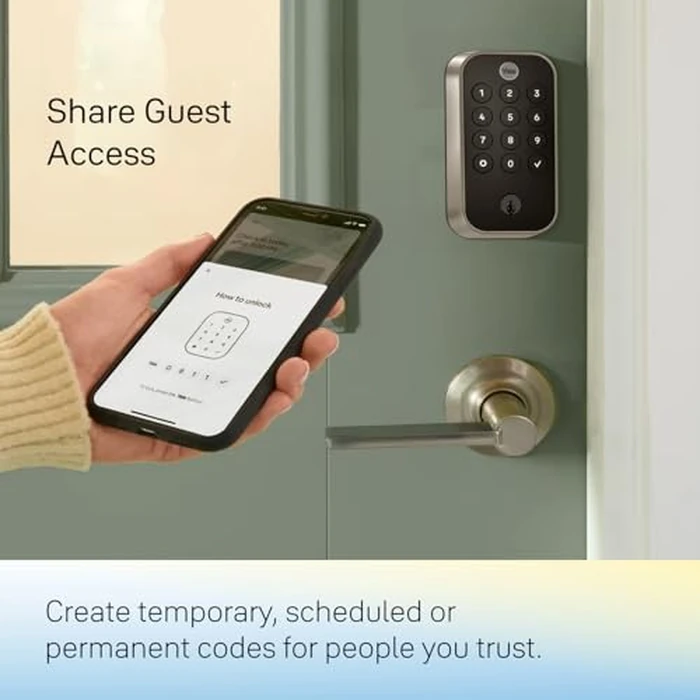 Yale Assure Lock 2 Touch Deadbolt, Black Suede Keyed Smart Entry Door Lock with Wi-Fi Connected Keypad and Fingerprint Scanner for Code Entry and Remote Access, YRD410-F-WF1-BSP by Yale - Image 7