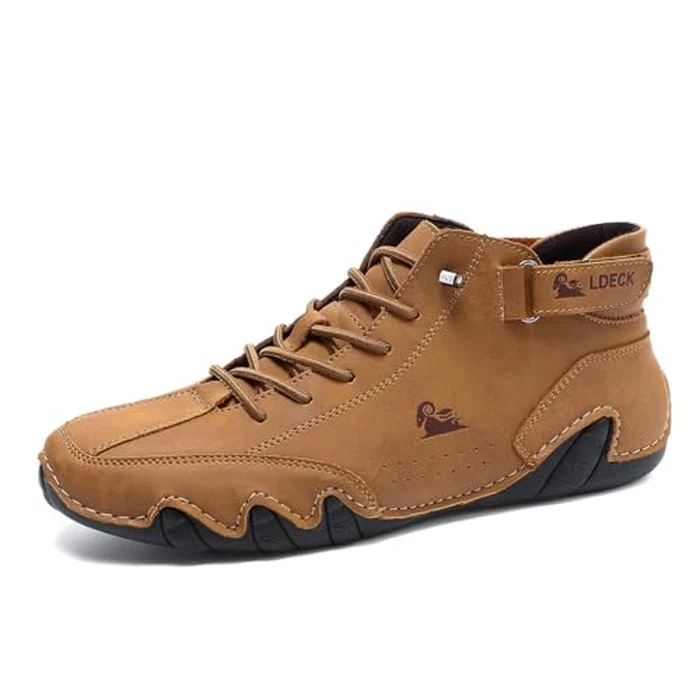 Explorer Waterproof Lightweight Unisex Outdoor Shoes for Hiking Camping & Driving Shoes High Top Chukka Boots Non-Slip Breathable Women&Men Italian Handmade Sports Shoe (Brown,10.5,10.5,Men,9) by Boxpopla - Used - Like New condition - US$46.06