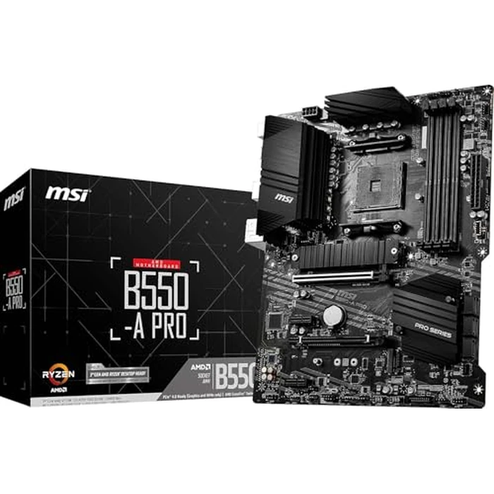 MSI B550-A PRO V1 ProSeries Motherboard (AMD Ryzen 5000, AM4, DDR4, PCIe 4.0, SATA 6Gb/s, M.2, USB 3.2 Gen 2, HDMI/DP, ATX) by msi - Used - Very Good condition - US$94.17