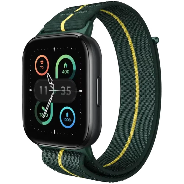 Motorola Moto Watch Fit - 48.26mm - Black Aluminum Case with Pantone Trekking Green Fabric Fabric Band by Motorola - Image 3