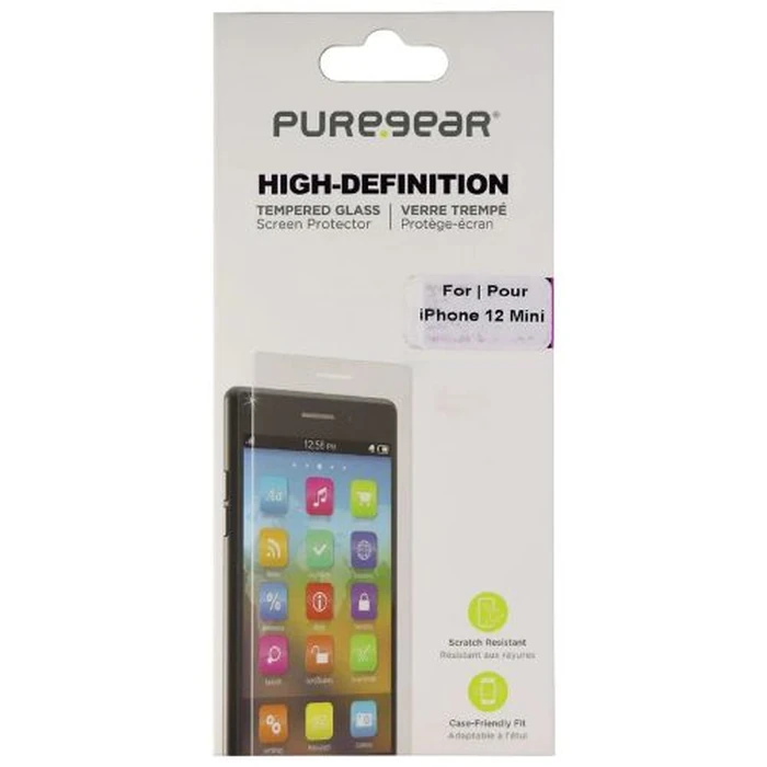 PureGear HD Clear Tempered Glass Screen Protector for iPhone 12 Mini - Clear by PureGear - Refurbished - Brand New condition - US$8.28
