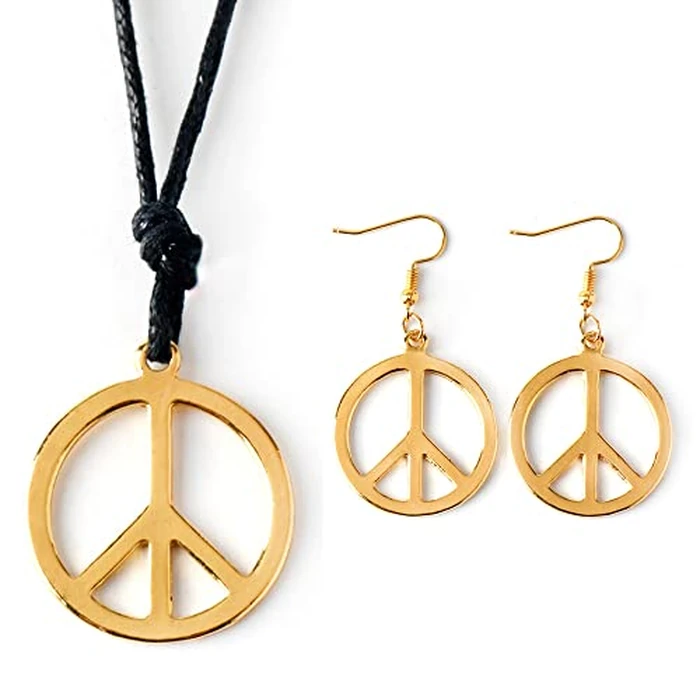 ZeroShop Hippie Costume Women,70s Outfits Hippy Clothes Accessories,60s Decades Pants,Glasses,Flower Crown Headbands,Fringe Vest,Earrings,Necklaces Accessories for Halloween,3-L by ZeroShop - Image 6