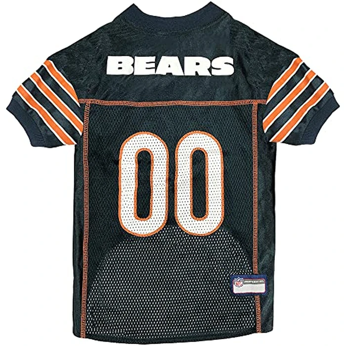Pets First NFL Chicago Bears Dog Jersey, Size Large, Football Shirt Costume for Pet, Dog Sports T-Shirt, NFL Team Clothing for Cats, Licensed Pet Apparel Available in 7 Sizes and 32 Teams by Pets First - Used - Acceptable condition