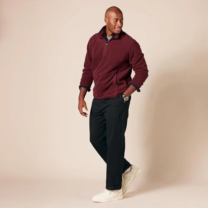 Amazon Essentials Men's Classic-Fit Wrinkle-Resistant Flat-Front Chino Pant (Available in Big & Tall), Black, 40W x 38L by Amazon Essentials - Image 7