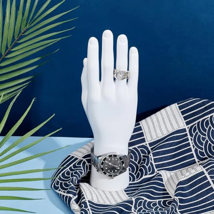 PH PandaHall Male Hand Model Display Stand, Right Hand Model Jewelry Stand Jewelry Display Stand, Photography Props Home Decoration, for Bracelet Watch Ring Display for Sale, White 3.6x2.3x10 inch by PH PandaHall - Image 5