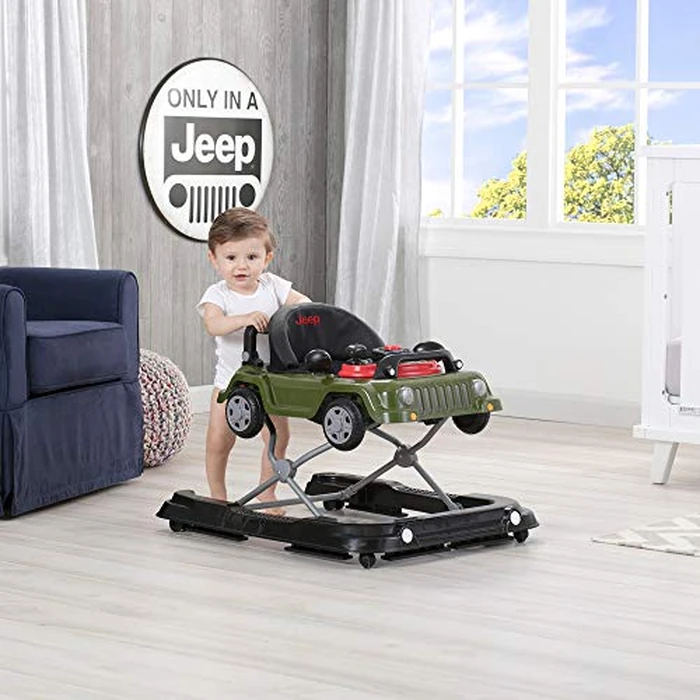 Jeep Classic Wrangler 3-in-1 Grow With Me Activity Walker - Features Music, Lights, Removable Play Tray, Push Walker Mode, Converts into Rolling Car Toy, Anniversary Green by Delta Children - Image 7