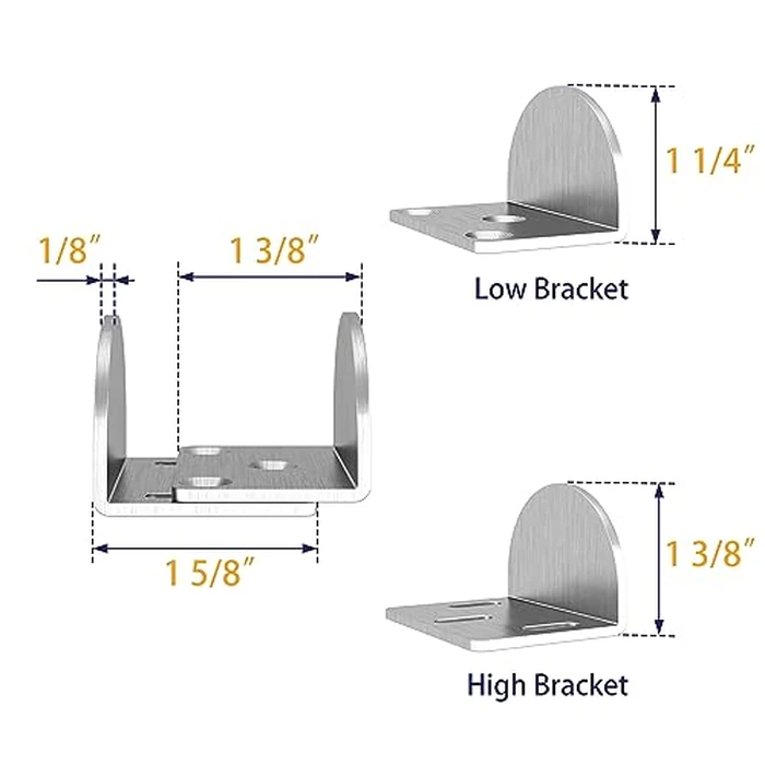JUBEST Sliding Barn Door Floor Guide, Floor Mounted Bottom Guide, U Shape, Stainless Steel, for Door Thick 1-7/16" - 1-13/16", 2 Pack by JUBEST - Image 4
