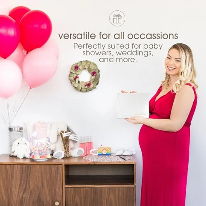 Pearhead Linen Guest Book, Ivory with Gold Script, Gender Neutral Event Keepsake, Baby Shower or Wedding Bridal Shower Party Sign-In Book, 100 Blank Pages, 7 x 9 by Pearhead - Image 3