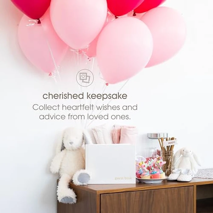 Pearhead Linen Guest Book, Ivory with Gold Script, Gender Neutral Event Keepsake, Baby Shower or Wedding Bridal Shower Party Sign-In Book, 100 Blank Pages, 7 x 9 by Pearhead - Image 5