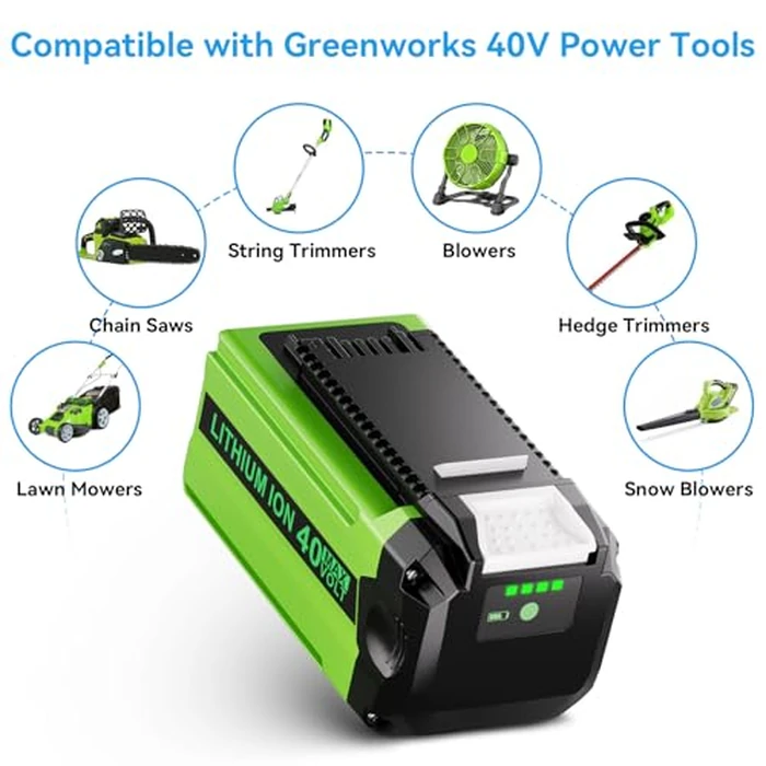 M2CSMK 6.0Ah Replacement for Greenworks 40V Battery 29472 29462 2901319 25302 24322, Compatible with GreenWorks 40V G-MAX Power Tools by M2CSMK - Image 5