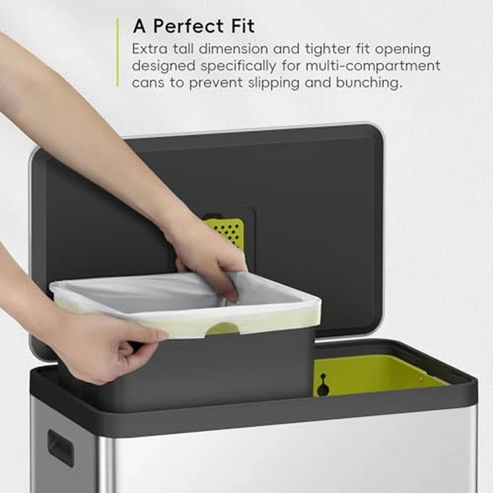 EKO Easy-Dispense Roll 80 Count Extra-Strong Drawstring Tall Kitchen Trash Bag, 8-9.5 Gallon Trash Bag (30.3L-36L) 1 Pack White, Code E by EKO - Image 2