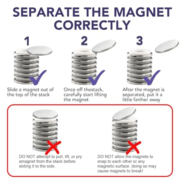 E BAVITE Super Strong Neodymium Disc Magnets with Double-Sided Adhesive 50 Packs Rare Earth Magnet Fridge DIY Building, Scientific Craft, and Office Magnets 1.26 inch D x 1/8 inch by E BAVITE - Image 3