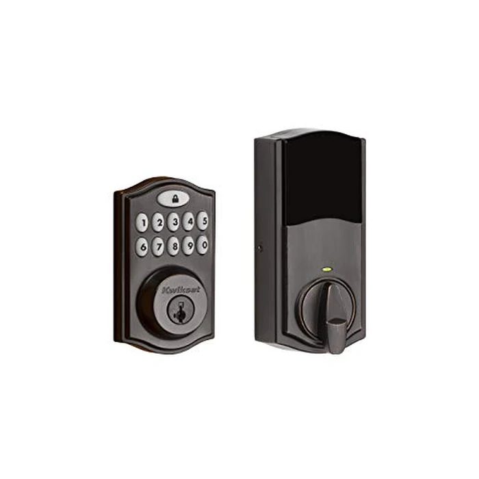 Kwikset 914 Traditional Keypad SmartCode Electronic Deadbolt Smart Lock featuring SmartKey Security and ZigBee 3.0 Technology in Venetian Bronze by Kwikset - Used - Acceptable condition