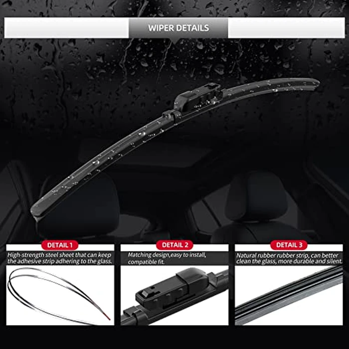 Replacement for Volkswagen Jetta 2019 2020 2021 2022 2023 2024 Windshield Wiper Blades, 2 Pieces of Car Front Window Wiper Blades for VW Jetta by GARDIMU - Image 4