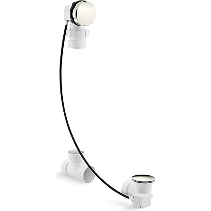 Kohler K-7214-SN 1-1/2" Bath Tub Drain, PVC Tee & Pipe Vibrant Polished Nickel by Kohler - Used - Very Good condition - US$157.99