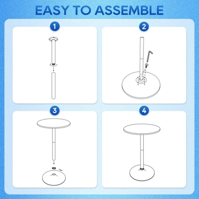 FDW Bistro Pub Table 2 Pack 40 Inch Height Cocktail Table Round Bistro Bar Table for Home and Kitchen Dining by FDW - Image 5