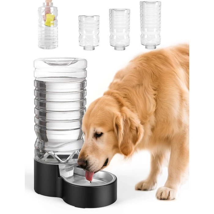 Heouvo 2.5 Gallon Automatic Dog Water Dispenser【Wide Mouth for Easy Hand-in Cleaning】【Removable Stainless Steel Bowl】, Gravity Refilling Large Capacity for Cats and Dogs, Multi-Pet Homes by heouvo - Used - Very Good condition