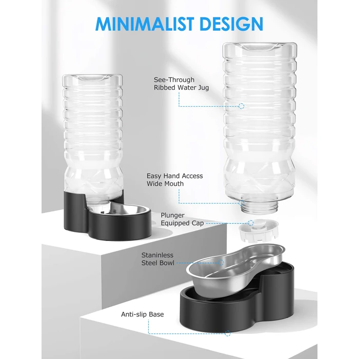 Heouvo 2.5 Gallon Automatic Dog Water Dispenser【Wide Mouth for Easy Hand-in Cleaning】【Removable Stainless Steel Bowl】, Gravity Refilling Large Capacity for Cats and Dogs, Multi-Pet Homes by heouvo - Image 6