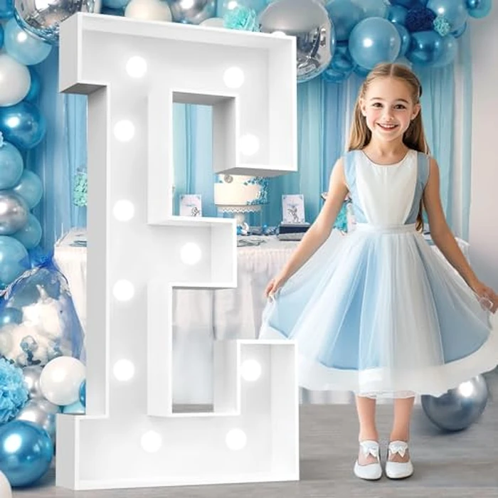 Ledido 4FT Marquee Light Up Letters E, Easy to Assemble Cool White Marquee Letters 4 Feet Tall for Indoor & Outdoor Events, Large Lighted Letter for Birthday Graduation Baby Shower Party Decorations by Ledido - Used - Very Good condition
