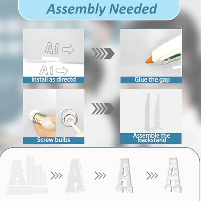 Ledido 4FT Marquee Light Up Letters E, Easy to Assemble Cool White Marquee Letters 4 Feet Tall for Indoor & Outdoor Events, Large Lighted Letter for Birthday Graduation Baby Shower Party Decorations by Ledido - Image 3