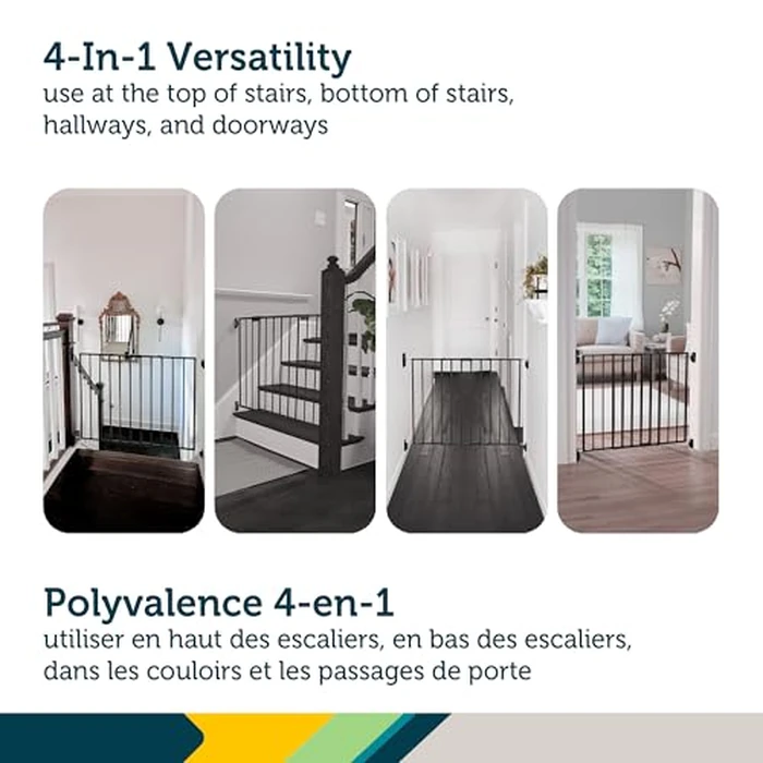 Safety 1st Top of Stairs Expanding Metal Baby Gate - Hardware-Mounted for Stairs, Hallways & Doors, Adjustable 27”-42” Wide, Pet & Dog Gate, Black by Safety 1st - Image 3