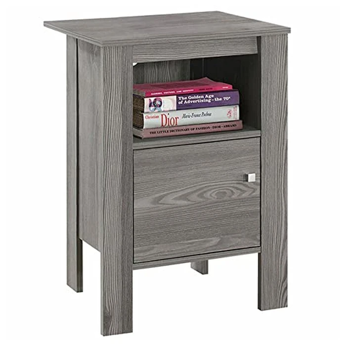 Monarch Specialties I 2138 Accent Table, Side, End, Nightstand, Lamp, Storage, Living Room, Bedroom, Laminate, Grey, Transitional by Monarch Specialties - Image 2