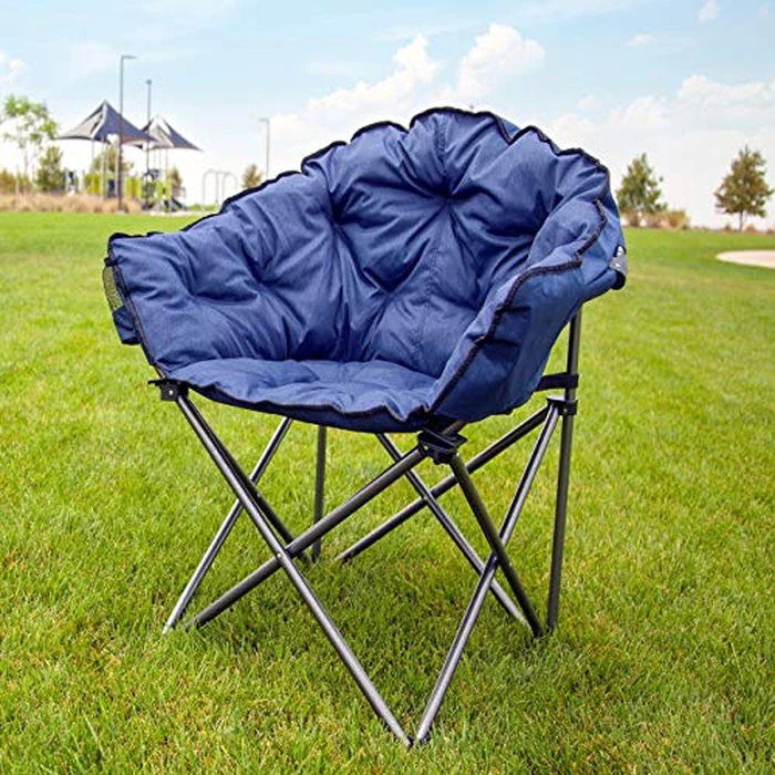 MacSports C932S-130, Blue Padded Cushion Outdoor Folding Lounge Patio Club Chair by MacSports - Used - Like New condition - US$69.52