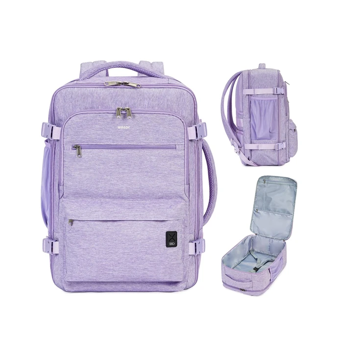 WANDF Travel Backpack For Spirit Airlines Personal Item Bag 18x14x8 with Wet Pocket, 17 Inch Laptop Backpack for Men Women（Purple） by WANDF - Used - Like New condition - US$33.98