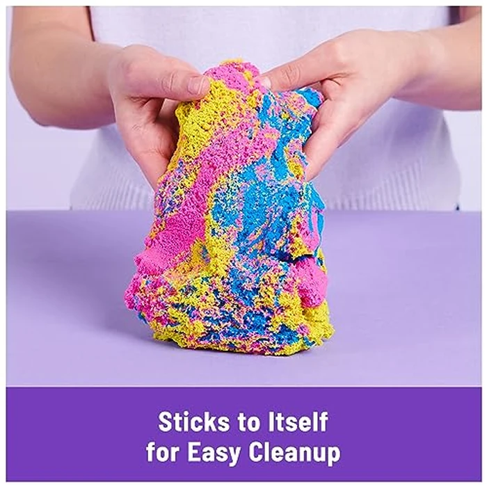 Kinetic Sand, Squish N’ Create Playset, Easter Basket Stuffers, Includes 13.5oz (3 Colors) Moldable Play Sand, 5 Tools, Sensory Toys for Ages 3 and up by Kinetic Sand - Image 5