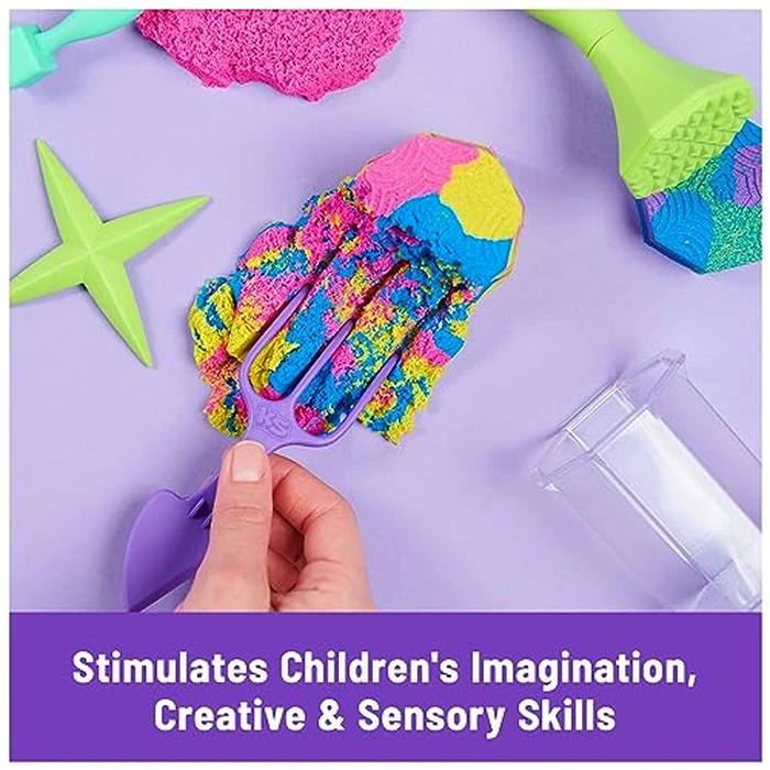 Kinetic Sand, Squish N’ Create Playset, Easter Basket Stuffers, Includes 13.5oz (3 Colors) Moldable Play Sand, 5 Tools, Sensory Toys for Ages 3 and up by Kinetic Sand - Image 6