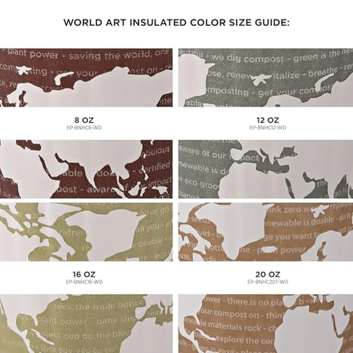 ECO PRODUCTS Compostable Disposable Insulated World Art 16oz Large Coffee Cups, Case of 600, Renewable Double-wall Hot Paper Cup, Plant Based PLA Lining, No Sleeves Needed, Color Coded by ECO PRODUCTS - Image 6