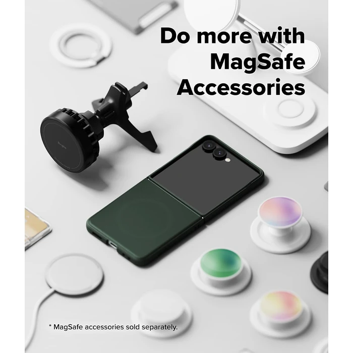 Ringke Onyx Magnetic [Compatible with MagSafe] for Samsung Galaxy Z Flip 7 Case, Firm Grip Non-Slip Anti-Fingerprint Scratch Resistant Sleek Slim Fit Shockproof Protective Phone Cover - Dark Green by Ringke - Image 3