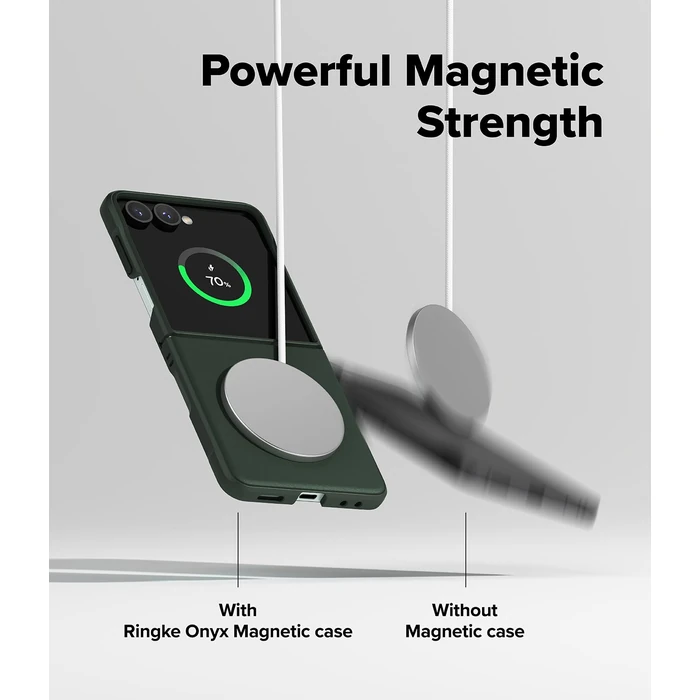 Ringke Onyx Magnetic [Compatible with MagSafe] for Samsung Galaxy Z Flip 7 Case, Firm Grip Non-Slip Anti-Fingerprint Scratch Resistant Sleek Slim Fit Shockproof Protective Phone Cover - Dark Green by Ringke - Image 4