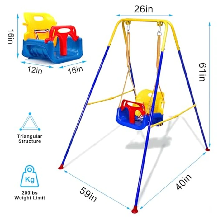 2 in 1 Toddler Swing ＆ Jumper, Swing Set for Indoor/Outdoor, Baby Jumpers and Bouncers, Easy to Assemble & Store, Suitable for Aged 6 Months to 10 Years Old by TOREVSIOR - Image 6