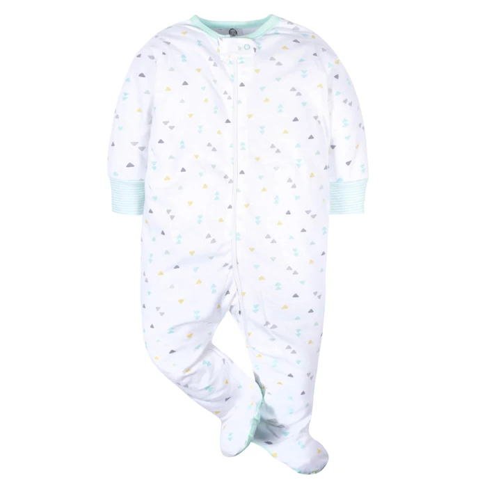 Gerber Unisex Baby 4 Pack Sleep 'N Play Footie Animals Green 3-6 Months by Gerber - Image 9