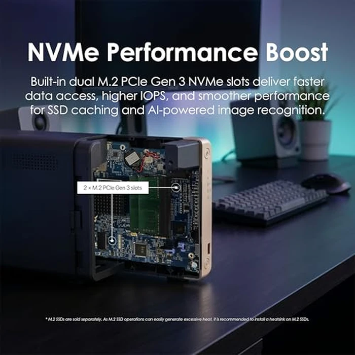 QNAP TS-664-8G-US 6 Bay High-Performance Desktop NAS with Intel Celeron Quad-core Processor, M.2 PCIe Slots and Dual 2.5GbE (2.5G/1G/100M) Network Connectivity (Diskless) by QNAP - Image 3