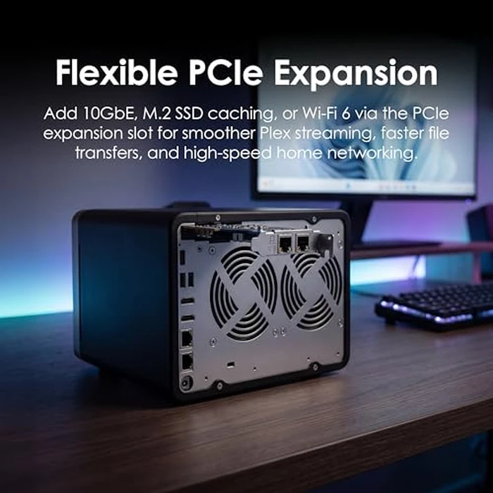 QNAP TS-664-8G-US 6 Bay High-Performance Desktop NAS with Intel Celeron Quad-core Processor, M.2 PCIe Slots and Dual 2.5GbE (2.5G/1G/100M) Network Connectivity (Diskless) by QNAP - Image 4