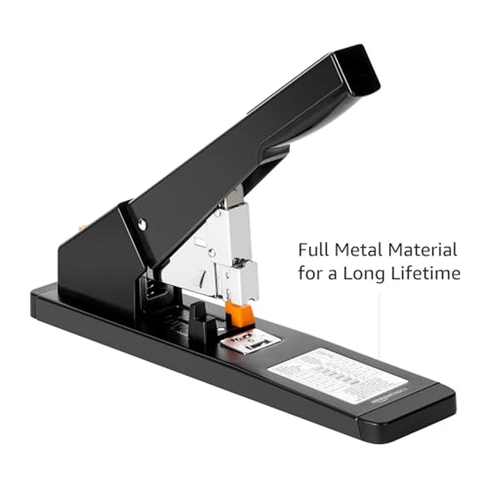 Amazon Basics Heavy Duty Stapler, 210 Sheet High Capacity, Long Arm, Industrial Office Stapler with 1000 Staples, Black by Amazon Basics - Image 7