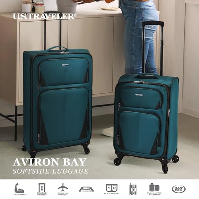 U.S. Traveler Aviron Bay Expandable Softside Luggage with Spinner Wheels, Navy, 3-Piece Set by U.S. Traveler - Image 2