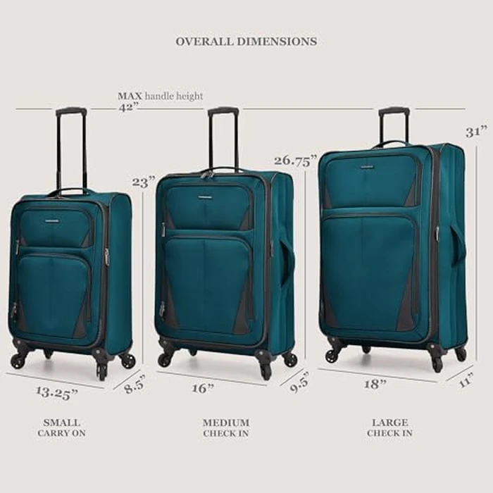 U.S. Traveler Aviron Bay Expandable Softside Luggage with Spinner Wheels, Navy, 3-Piece Set by U.S. Traveler - Image 5