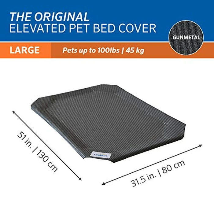 Coolaroo The Original Elevated Pet Bed Replacement Cover, Large Gunmetal, 51" L x 51" W x 0.3" Th by Coolaroo - Image 3
