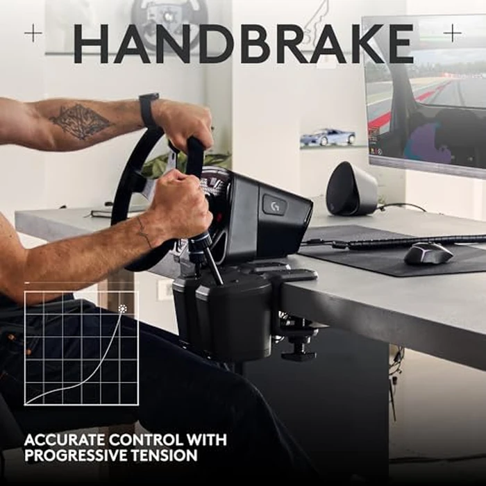 Logitech G RS Sim Racing Shifter and Handbrake With Easy Mode-Switching, Height-Adjustable Handle, and Table Clamp, for G and PRO Series Wheels, PS, Xbox, and PC Racing Units - Black by Logitech G - Image 4
