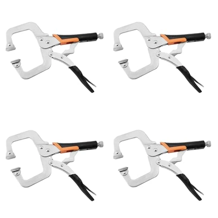 11-Inch C-Clamp Locking Pliers,Heavy Duty Vise Grip Welding Clamp With Swivel Pads for Woodworking,Home,Metalworking,Auto Repair(4 Pack) by SOLUDE - Used - Like New condition