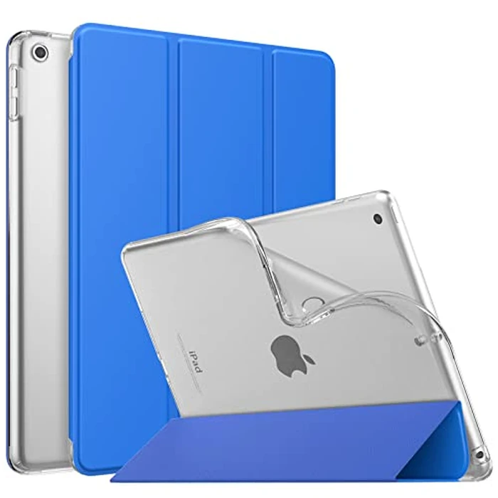 MoKo for iPad 10.2 Case iPad 9th Generation 2021/ iPad 8th Generation 2020/ iPad 7th Generation 2019, Soft Frosted Back Cover Slim Shell Case with Stand for iPad 10.2 inch,Auto Wake/Sleep, Blue by MoKo - Used - Like New condition - CA$11.49