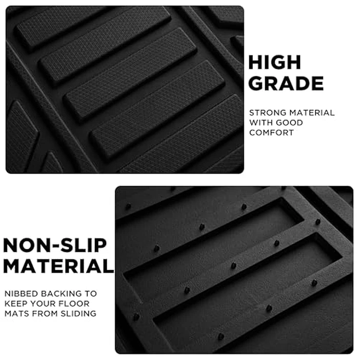 PIC AUTO Heavy Duty Rubber Floor Mats, Red Aluminum Film Car Mats Set, Front and Rear Car Mats with Anti-Slip Backing, All Weather Protection, Trim-to-Fit for Automotive SUV, Sedan, Van by PIC AUTO - Image 5