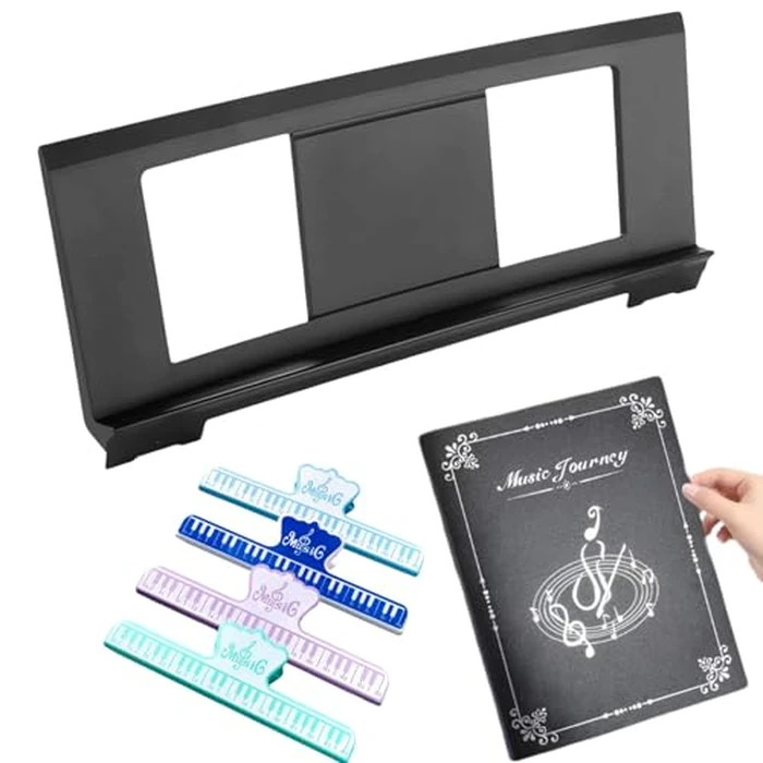 Music Stand for Sheet Music. Compatible with Yamaha PSR/YPT/KB/P/DGX Series Keyboard Music Score Stand, Keyboard Sheet Music Stand with 4 Music Book Clip.1 Sheet Music Folder by Aotofii - Used - Like New condition - US$22.79